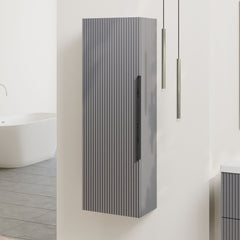 [BFFF262H225] Tixall Fluted Wall Hung Tall Bathroom Storage Unit, 400mm, Multiple Colours and Handle Options - Lifestyle 3