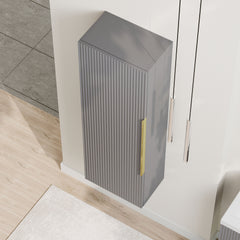 [BFFF262H325] Tixall Fluted Wall Hung Tall Bathroom Storage Unit, 400mm, Multiple Colours and Handle Options - Lifestyle 2