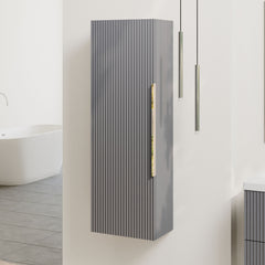 [BFFF262H325] Tixall Fluted Wall Hung Tall Bathroom Storage Unit, 400mm, Multiple Colours and Handle Options - Lifestyle 3
