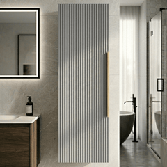 [BFFF262H325] Tixall Fluted Wall Hung Tall Bathroom Storage Unit, 400mm, Multiple Colours and Handle Options - Silo