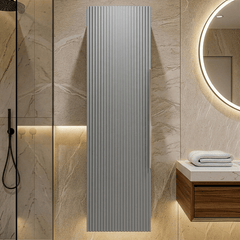 [BFFF262] Tixall Fluted Wall Hung Tall Bathroom Storage Unit, 400mm, Multiple Colours and Handle Options - Silo