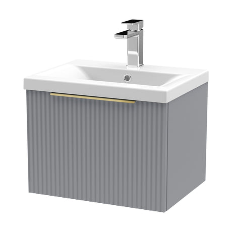 [BFFF291AH325] Tixall Fluted Front Wall Hung Vanity Basin Unit with Choice of Size, Colour and Handle Options - Cutout