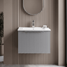 [BFFF291B] Tixall 1 Drawer Wall Hung Vanity Basin Unit with 1 Tap Hole Minimalist Ceramic Basin, Choice of Size and Colour - Silo