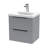 [BFFF292AH225] Tixall Fluted Front Wall Hung Vanity Basin Unit with Choice of Size, Colour and Handle Options - Cutout