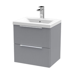 [BFFF292A] Tixall Fluted Front Wall Hung Vanity Basin Unit with Choice of Size, Colour and Handle Options - Cutout