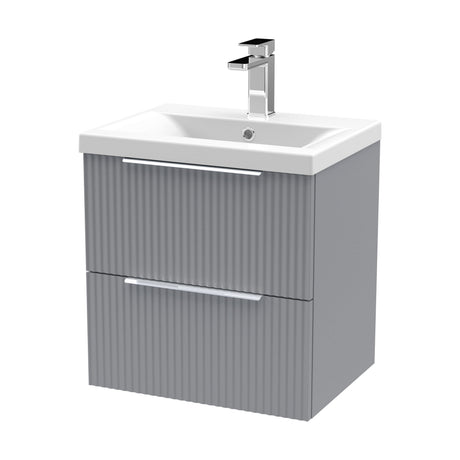 [BFFF292A] Tixall Fluted Front Wall Hung Vanity Basin Unit with Choice of Size, Colour and Handle Options - Cutout