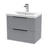 [BFFF293AH225] Tixall Fluted Front Wall Hung Vanity Basin Unit with Choice of Size, Colour and Handle Options - Cutout