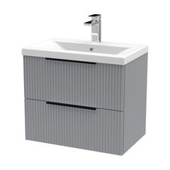 [BFFF293AH225] Tixall Fluted Front Wall Hung Vanity Basin Unit with Choice of Size, Colour and Handle Options - Cutout