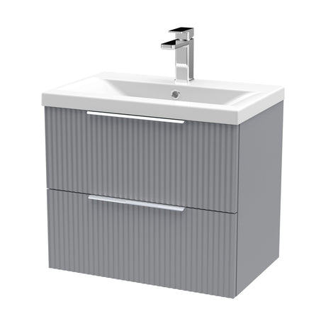 [BFFF293A] Tixall Fluted Front Wall Hung Vanity Basin Unit with Choice of Size, Colour and Handle Options - Cutout