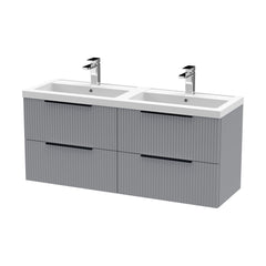 [BFFF293CH225] Tixall Fluted Front Wall Hung Vanity Basin Unit with Choice of Size, Colour and Handle Options - Cutout