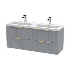 [BFFF293CH325] Tixall Fluted Front Wall Hung Vanity Basin Unit with Choice of Size, Colour and Handle Options - Cutout