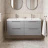 [BFFF293F] Tixall Fluted 4 Drawer Wall Hung Vanity Unit with Double Basin - Choice of Colour - Silo