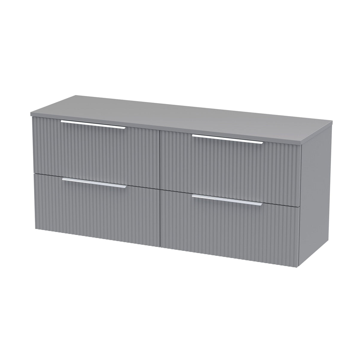 [BFFF293W2] Tixall Fluted 4 Drawer Wall Hung Vanity Unit with Worktop - Choice of Colour - Cutout