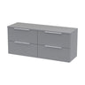 [BFFF293W2] Tixall Fluted 4 Drawer Wall Hung Vanity Unit with Worktop - Choice of Colour - Cutout