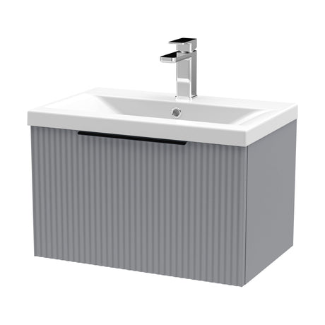 [BFFF294AH225] Tixall Fluted Front Wall Hung Vanity Basin Unit with Choice of Size, Colour and Handle Options - Cutout