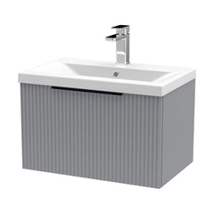 [BFFF294AH225] Tixall Fluted Front Wall Hung Vanity Basin Unit with Choice of Size, Colour and Handle Options - Cutout