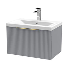 [BFFF294AH325] Tixall Fluted Front Wall Hung Vanity Basin Unit with Choice of Size, Colour and Handle Options - Cutout