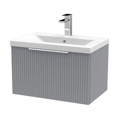 [BFFF294A] Tixall Fluted Front Wall Hung Vanity Basin Unit with Choice of Size, Colour and Handle Options - Cutout
