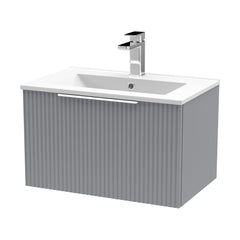 [BFFF294B] Tixall 1 Drawer Wall Hung Vanity Basin Unit with 1 Tap Hole Minimalist Ceramic Basin, Choice of Size and Colour - Cutout