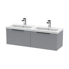 [BFFF294CH225] Tixall Fluted Front Wall Hung Vanity Basin Unit with Choice of Size, Colour and Handle Options - Cutout