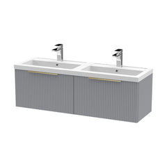 [BFFF294CH325] Tixall Fluted Front Wall Hung Vanity Basin Unit with Choice of Size, Colour and Handle Options - Cutout