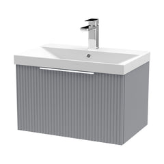 [BFFF294D] Tixall 1 Drawer Wall Hung Vanity Basin Unit with 1 Tap Hole Thin-Edge Ceramic Basin, Choice of Size and Colour - Cutout