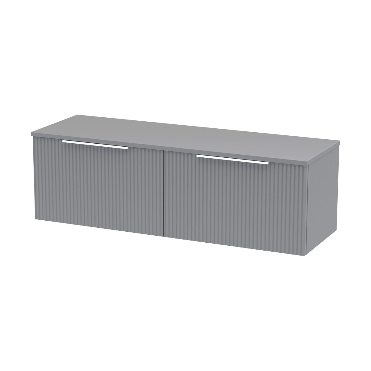 [BFFF294W2] Tixall Fluted 2 Drawer Wall Hung Vanity Unit with Worktop - Choice of Colour - Cutout