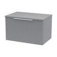 [BFFF294W] Tixall Fluted 1 Drawer Wall Hung Vanity Unit with Worktop, Satin Grey, 600mm - Cutout