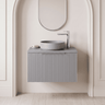[BFFF294W] Tixall Fluted 1 Drawer Wall Hung Vanity Unit with Worktop - Choice of Size and Colour - Silo