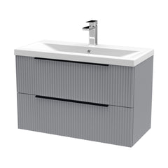 [BFFF295AH226] Tixall Fluted Front Wall Hung Vanity Basin Unit with Choice of Size, Colour and Handle Options - Cutout