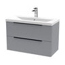 [BFFF295AH226] Tixall Fluted Front Wall Hung Vanity Basin Unit with Choice of Size, Colour and Handle Options - Cutout