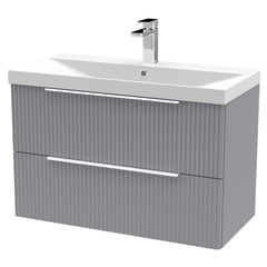[BFFF295D] Tixall Fluted 2 Drawer Wall Hung Vanity Unit with Thin Edge Basin - Choice of Size and Colour - Cutout