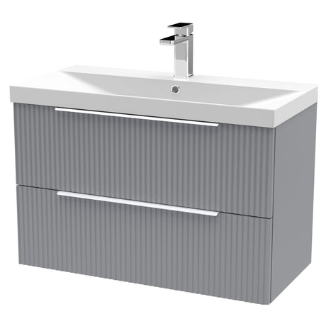 [BFFF295D] Tixall Fluted 2 Drawer Wall Hung Vanity Unit with Thin Edge Basin - Choice of Size and Colour - Cutout