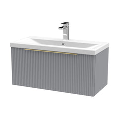 [BFFF296AH326] Tixall Fluted Front Wall Hung Vanity Basin Unit with Choice of Size, Colour and Handle Options - Cutout