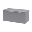 [BFFF296W] Tixall Fluted 1 Drawer Wall Hung Vanity Unit with Worktop, Satin Grey, 800mm - Cutout