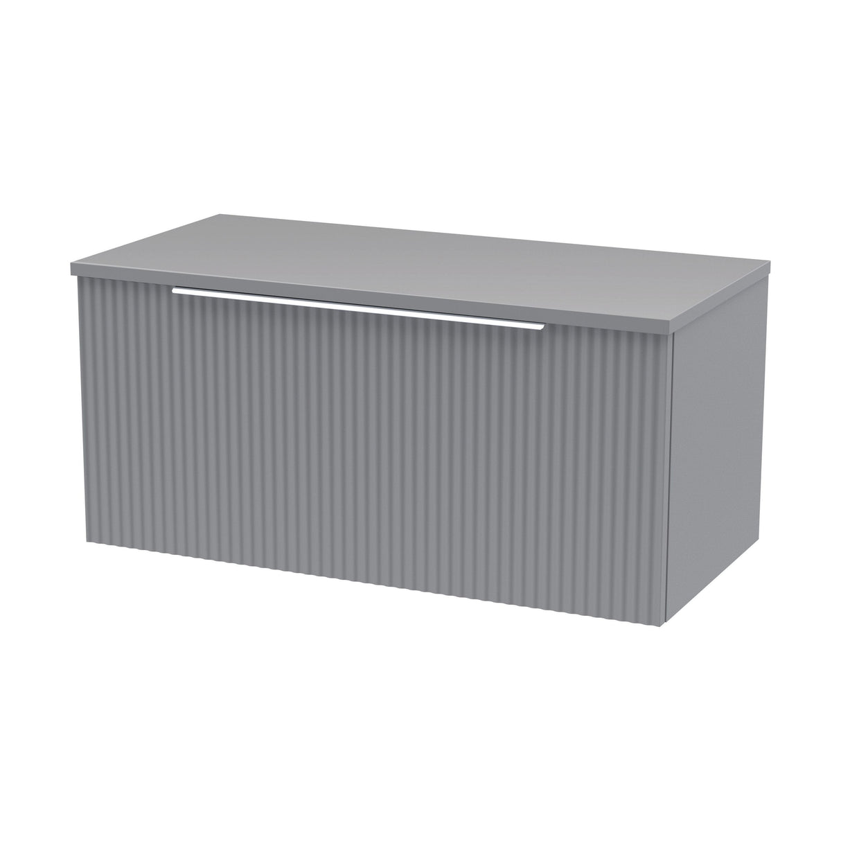 [BFFF296W] Tixall Fluted 1 Drawer Wall Hung Vanity Unit with Worktop - Choice of Size and Colour - Cutout