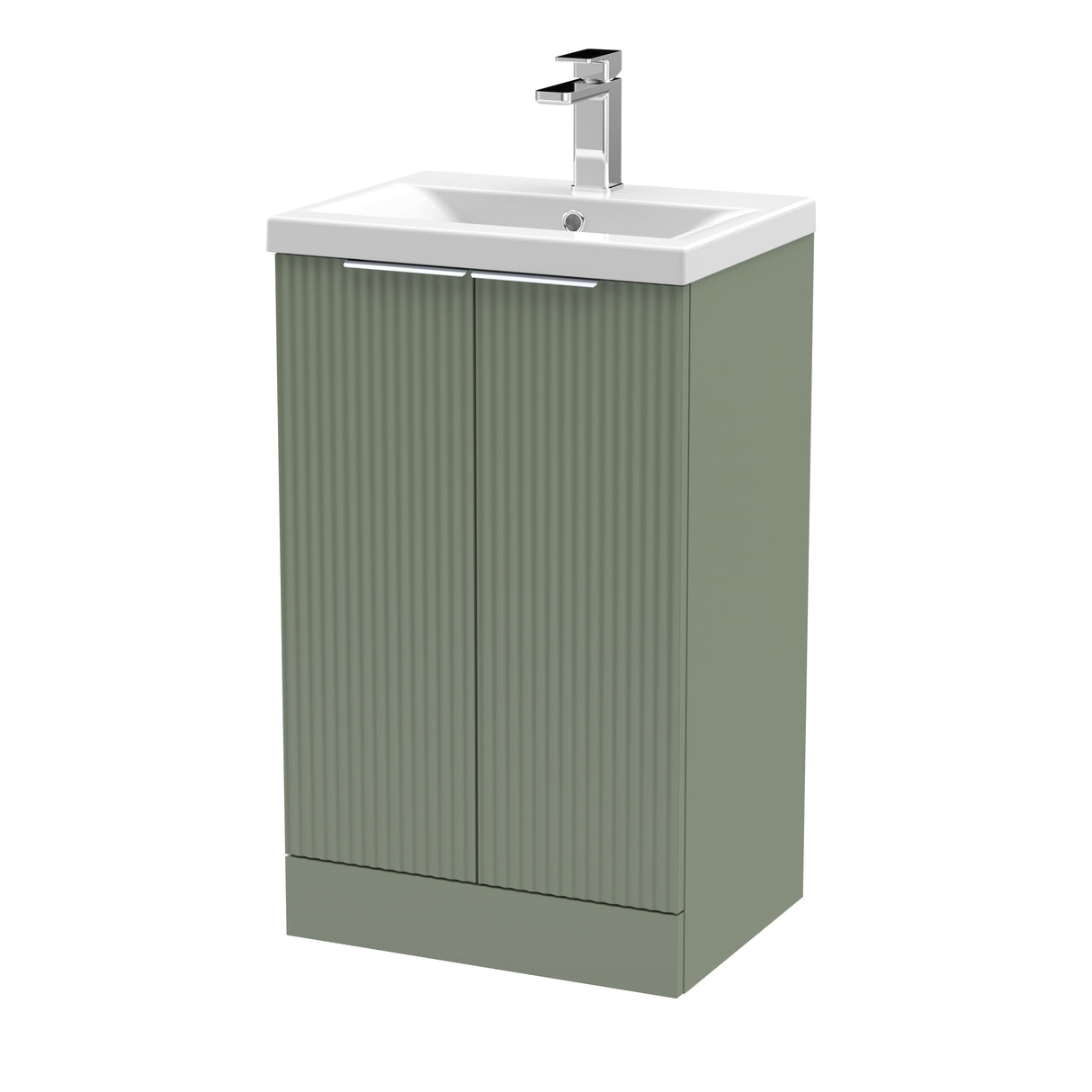 Fluted Front Floor Standing Vanity Basin Unit with Choice of Size, Colour and Handle Options