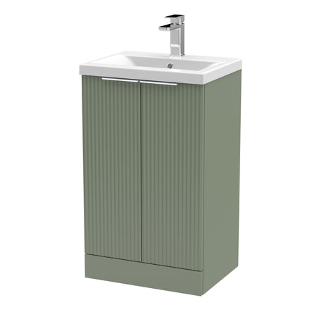 Fluted Front Floor Standing Vanity Basin Unit with Choice of Size, Colour and Handle Options