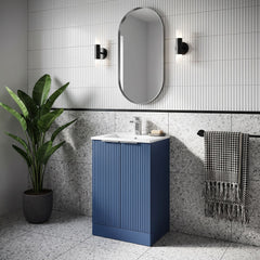 [BFFF323B] Tixall Floor Standing Vanity Basin Unit with 1 Tap Hole Minimalist Ceramic Basin, Choice of Size and Colour