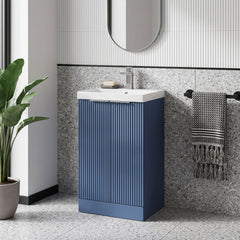 [BFFF323D] Tixall Floor Standing Vanity Basin Unit with 1 Tap Hole Thin-Edge Ceramic Basin, Choice of Size and Colour