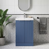 [BFFF323D] Tixall Floor Standing Vanity Basin Unit with 1 Tap Hole Thin-Edge Ceramic Basin, Choice of Size and Colour - Silo
