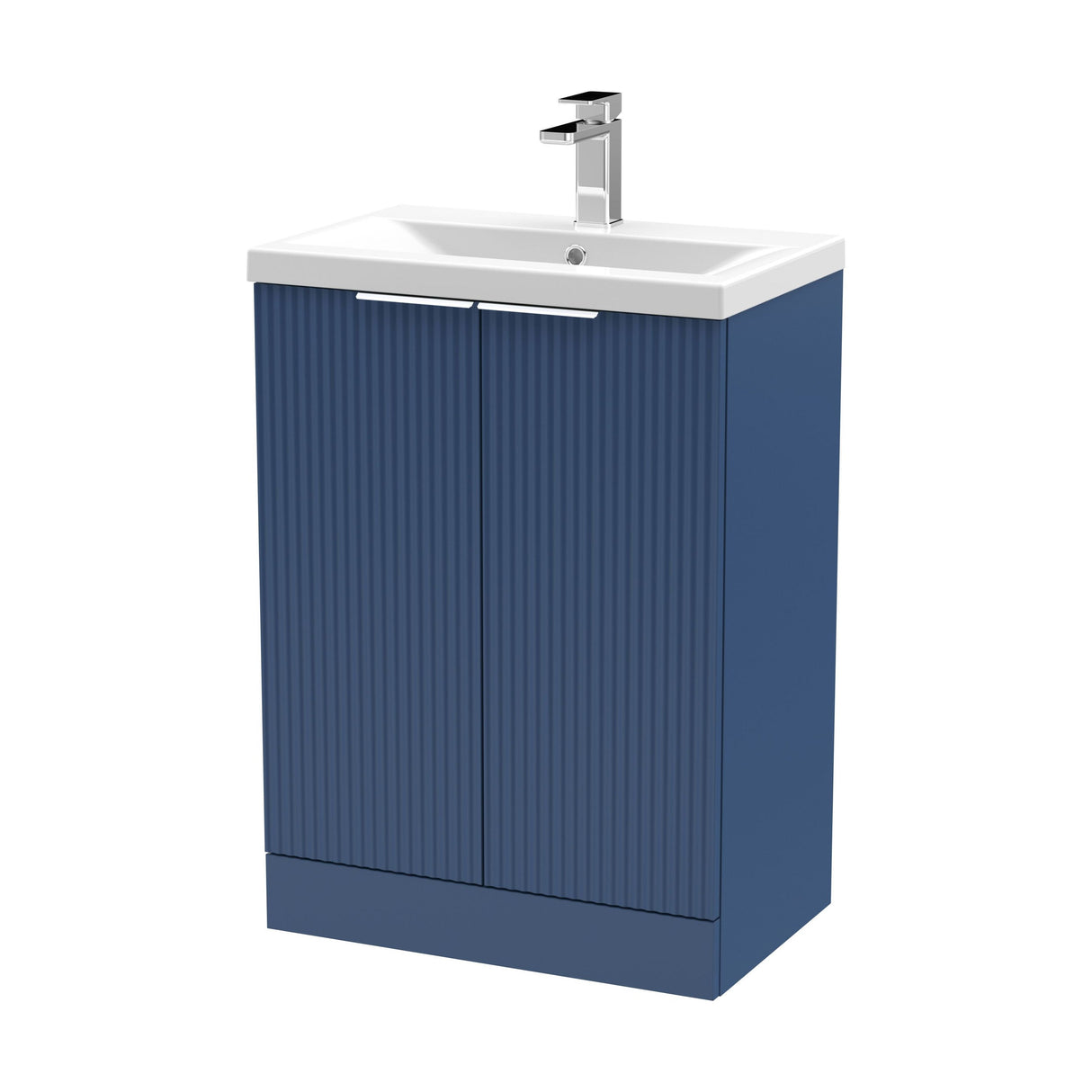 [BFFF325A] Tixall Fluted Front Floor Standing Vanity Basin Unit with Choice of Size, Colour and Handle Options - Cutout