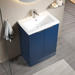 [BFFF325A] Tixall Fluted Front Floor Standing Vanity Basin Unit with Choice of Size, Colour and Handle Options - Lifestyle 2