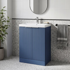 [BFFF325D] Tixall Floor Standing Vanity Basin Unit with 1 Tap Hole Thin-Edge Ceramic Basin, Choice of Size and Colour