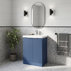 [BFFF325D] Tixall Floor Standing Vanity Basin Unit with 1 Tap Hole Thin-Edge Ceramic Basin, Choice of Size and Colour