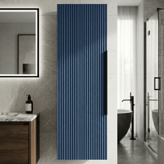 [BFFF362H225] Tixall Fluted Wall Hung Tall Bathroom Storage Unit, 400mm, Multiple Colours and Handle Options - Silo
