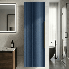 [BFFF362H325] Tixall Fluted Wall Hung Tall Bathroom Storage Unit, 400mm, Multiple Colours and Handle Options - Silo