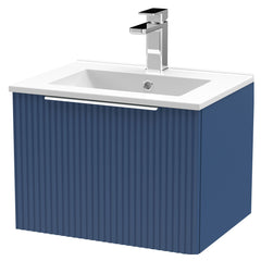 [BFFF391B] Tixall 1 Drawer Wall Hung Vanity Basin Unit with 1 Tap Hole Minimalist Ceramic Basin, Choice of Size and Colour - Cutout