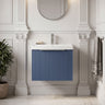 [BFFF391D] Tixall 1 Drawer Wall Hung Vanity Basin Unit with 1 Tap Hole Thin-Edge Ceramic Basin, Choice of Size and Colour - Silo