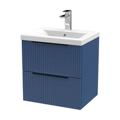 [BFFF392AH225] Tixall Fluted Front Wall Hung Vanity Basin Unit with Choice of Size, Colour and Handle Options - Cutout